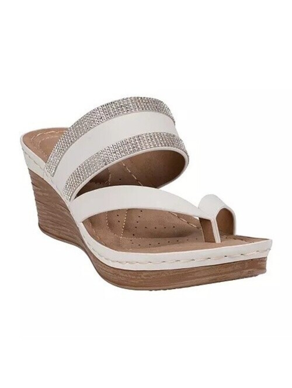 Gc Shoes Women's Shoes Slip-on Wedge Heel Sandals White 7M